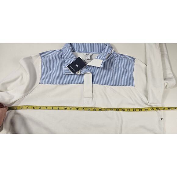 NWT crown ivy Harper 3X womens 1/4 button sweater chambray trim flip cuff warm - Picture 5 of 7